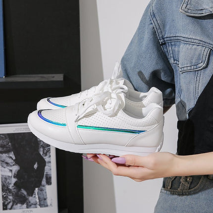 2025 Summer New Lace-up Casual sneaker Soft Sole Breathable White Shoes Flat All-match Student Shoes Women's Single-layer Shoes