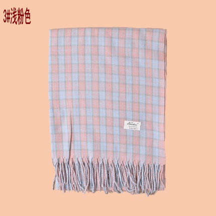 Autumn and Winter New Small Square All-match Tassel Cashmere Scarf Thickened Warm Shawl Cold-proof Unisex