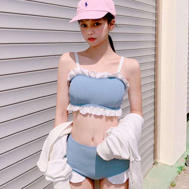 One-Piece Drop-Shipping Two-Piece Swimsuit for Women, Sexy Triangle Bikini, Korean Hot Spring Vacation Cross-Border Wholesale Swimwear