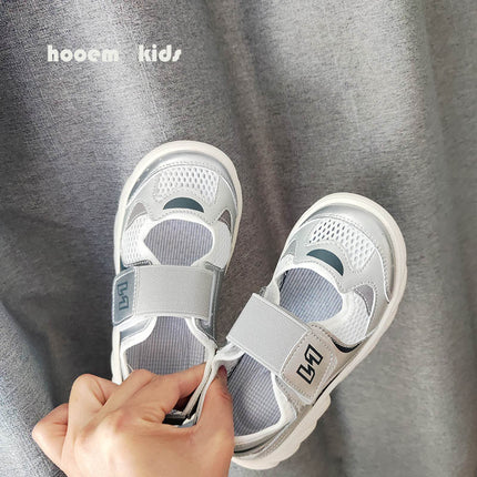 2024 Summer Shallow Mouth Sneakers Girls Breathable Velcro Sports Sandals Girls Non-slip Baotou Daddy Sandals