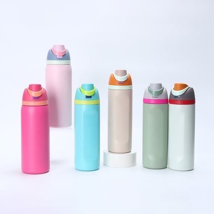 16/24OZ Thermos Cup One-touch Pop-open 304 Stainless Steel Double DrinkWater Bottle Hidden Handle Suitable for Outdoor,Daily Use
