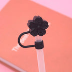 Bag does not include straw / Silicone black begonia 10mm