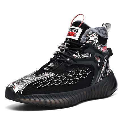Cross-Border Men's Shoes Winter 2025 New Style Fleece-Lined Warm Cotton Shoes Trendy Versatile Running Sports Casual Dad Shoes