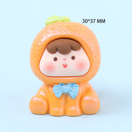 Resin three-dimensional solid color pearlescent second-generation fruit cubs diy jewelry accessories car small ornaments key chain material