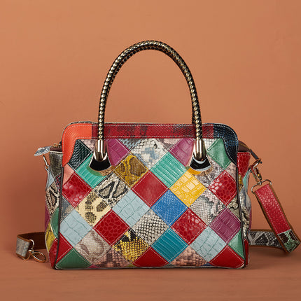 Cross-Border Women's Handbags European and American Trendy Bags Snake Pattern Handmade Women's Bags Crossbody Handbags Crossbody Bags with Multiple Carrying Methods