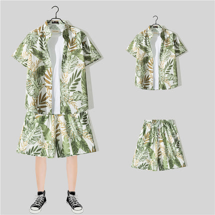 Short Sleeve Flower Shirt Hainan Island Beach Suit Sanya Hawaiian Style Thailand Travel Male Couple Summer Thin suit