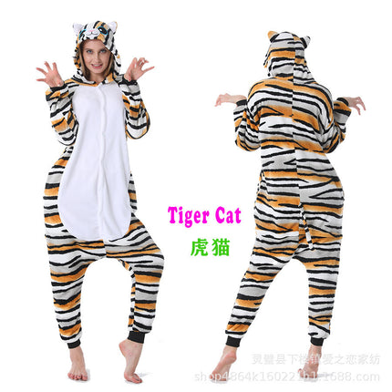 Cross-Border Cartoon One-Piece Pajamas Animal Flannel Winter Thickened Cross-Border Dinosaur Pegasus Tiger Unicorn