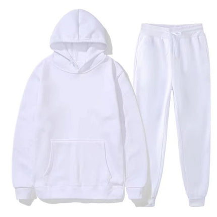 Men's suit Foreign Trade Cross-border Sports Sweater Pullover Sweater Fleece Fashion Solid Color Men's Hoodie Two-piece Set