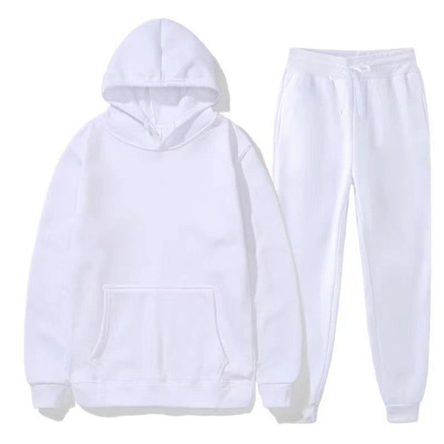 Men's suit Foreign Trade Cross-border Sports Sweater Pullover Sweater Fleece Fashion Solid Color Men's Hoodie Two-piece Set