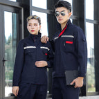 Work clothes navy blue stand collar small zipper suit / Work clothes 160/s