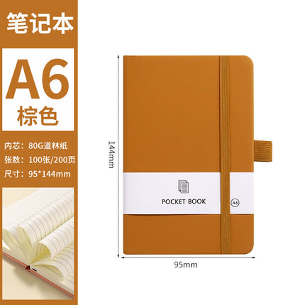 Portable Small Notebook A6A5 Wholesale Multi-Color Elastic Straps Skin-Feel Leather Notebook Imitation Leather Cross-Border Supply Ready Stock