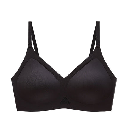New Fixed Cup Sling Seamless Intimates Women's Silk Modal Push-Up Bra Without Rims Breathable Thin Bra
