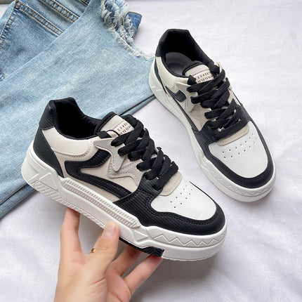 Niche Trendy Instagram Style Thick Bottom White Shoes Women's 2025 Spring New Breathable Student Leisure Sports Board