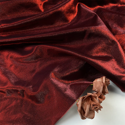 Solid color yarn-dyed sapphire green glossy glass Silk linen satin fabric Chinese style dress fabric