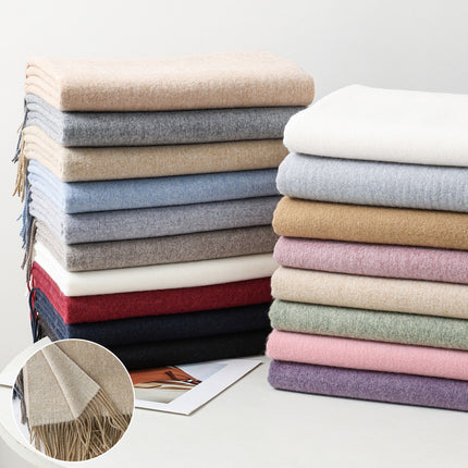 Wool Scarf Korean Style Double-Sided Scarf for Women Autumn and Winter Warm Men's Shawl Versatile Cashmere Scarf Wholesale