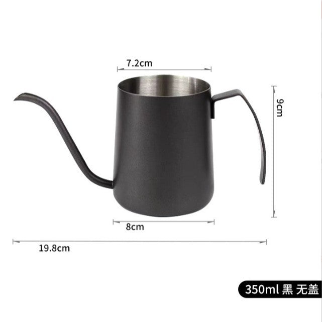 Hand Brewed Coffee Pot Stainless Steel Household Ear-Hanging Swan Neck Pot Teflon Long Mouth Pot Coffee Hand Brewing Pot Brewing