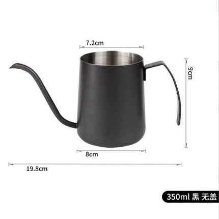 Hand Brewed Coffee Pot Stainless Steel Household Ear-Hanging Swan Neck Pot Teflon Long Mouth Pot Coffee Hand Brewing Pot Brewing