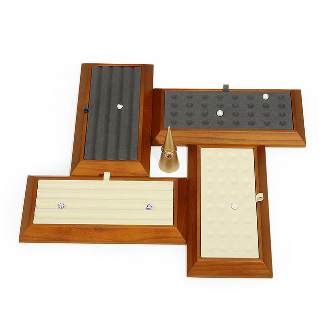 Yayu solid wood bare Diamond Pearl plate jewelry tray jewelry display plate Diamond bare Diamond Wenwan gem storage tray