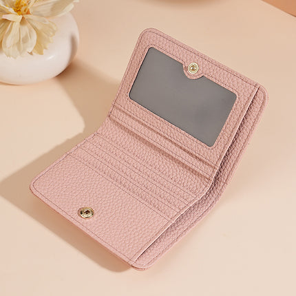Cross-border Mini Cowhide Women's Wallet RFID Ultra-thin Short Genuine Leather Anti-magnetic Card Holder Women's Simple Sweet Small Wallet