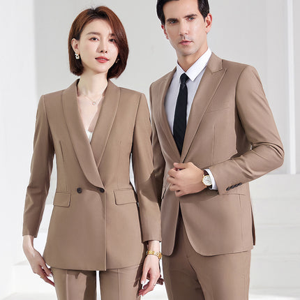 Khaki Professional Suit Men's and Women's Business Dress Executive Suit Tooling Real Estate Sales Office Work Clothes