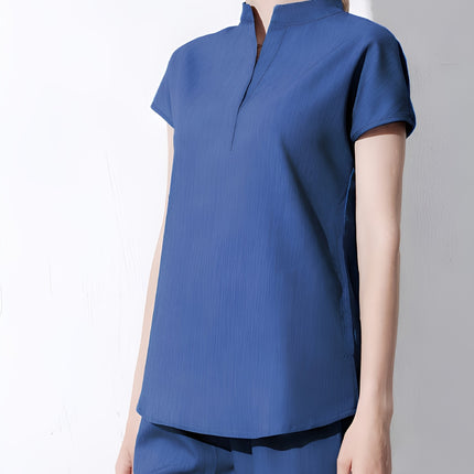 [Stretchy Nurse Scrub] Stretchy Polyester Women's V-Neck