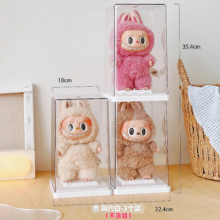 Labubu Transparent Display Box Single Stackable Labubu Vinyl Storage Box Hand-held Doll Blind Box Storage Rack