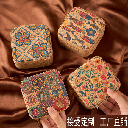 Retro Style Imitation Pu Leather Square Sewing Box Household Sewing and Mending Needle and Thread Set Portable Daily Essential Sewing Kit