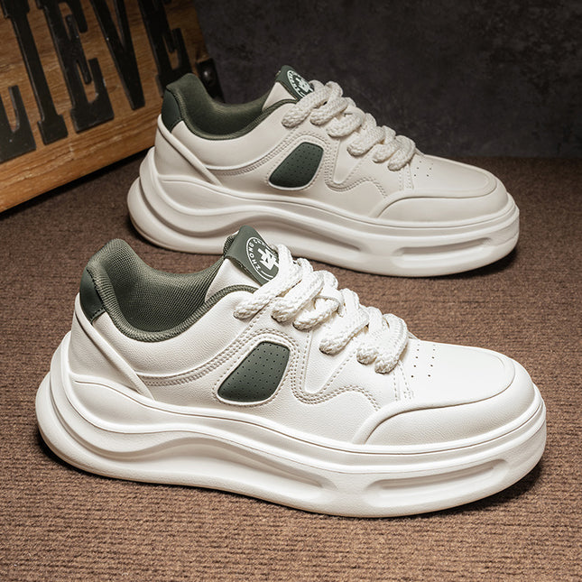 Men's Shoes 2024 New Autumn and Winter Shoes Men's High-End White Sneakers Sports Board Shoes Men's Thick-Soled Cool Trendy Shoes