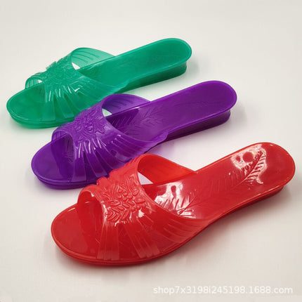 Pearl River Union Chrysanthemum Slippers Women's Summer Non-Slip Deodorant Soft Bottom Old-Fashioned Home Sandals Plastic Mom Bathroom Slippers