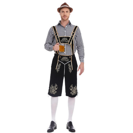 European and American New Products German Oktoberfest Clothing Shirt Overalls Hat Three-Piece Suit Men's Beer Suit