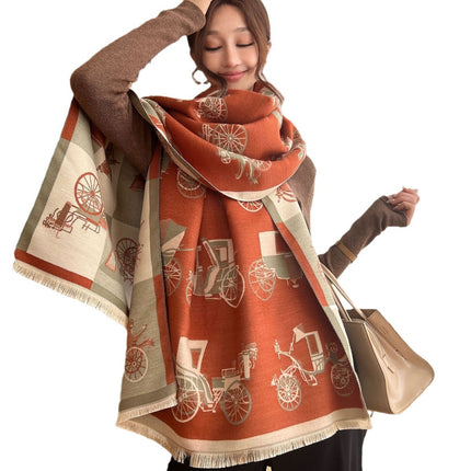 Scarf Women's Autumn and Winter Warm Internet Popular Double-sided Color Matching Korean-style Nap Blanket All-match New Imitation Cashmere Shawl Scarf