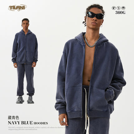 Tilani Men's Sweatshirt and Sweatpants Set Cross-Border Trendy Brand Hoodie Autumn and Winter Velvet Thickeneded Men's Two-Piece Set