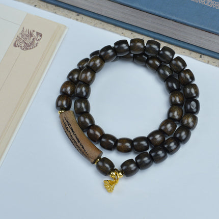 Shen Guibao Chen Xiang 8mm Double Ring Half Bracelet Barrel Bead Bracelet Five Sutra String Beads Niche Wen Play Jewelry Wholesale
