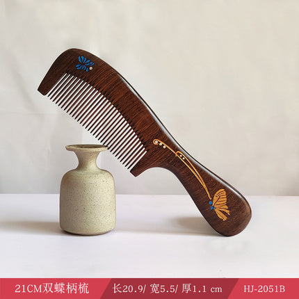 Sandalwood Comb for Meridian Scalp Massage, Anti-Static Hair Comb for Women, Medium-Tooth Volumizing Comb, Meridian Comb Gift Box