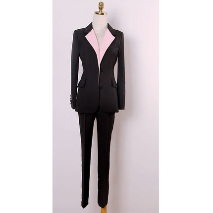 Professional Women's Suit Set for Autumn, Fashionable Socialite Goddess Style Work Attire Formal Wear