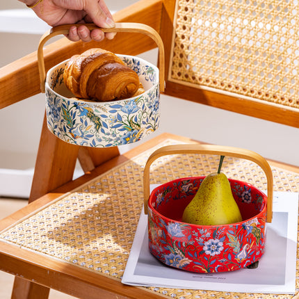 Ceramic Flower Basket Bowl / Bol Panier Fleurs Céramique