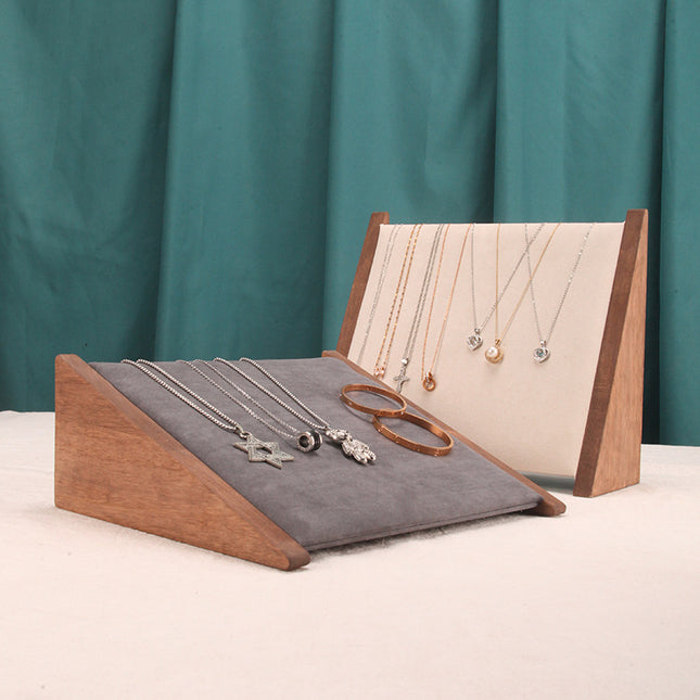 Antique Solid Wood Walnut Color Necklace Display Stand Stereo Bracelet Necklace Pearl Bracelet Display Props