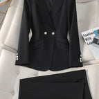 8503 Black Top Wide Leg Pants / 4 XL