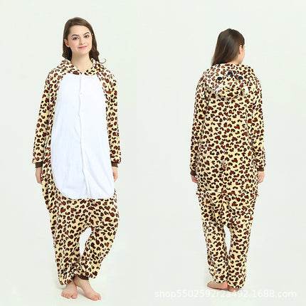 Mixed batch autumn and winter flannel cartoon one-piece pajamas home performance clothes toilet version adult home clothes pajamas