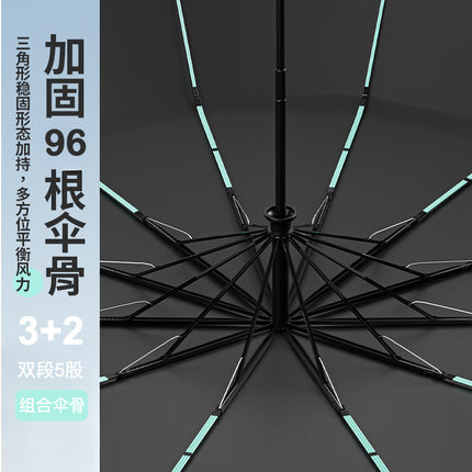 Full-automatic Umbrella Reinforced Windproof Folding Umbrella Black Rubber Sunny and Rain Dual-use Women's Sunscreen Sunshade Umbrella Sun Umbrella Advertising
