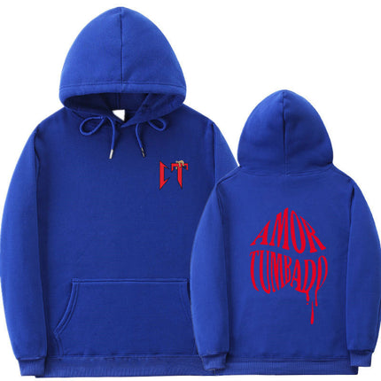 European Size Rib Bottom Fashion Printed Sweatshirt Loose Hoodie Men's and Women's Casual Sports Sweatshirt