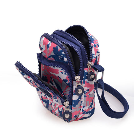 2025 New Mini Vertical Mobile Phone Bag Casual Printed Casual Crossbody Bag Oxford Easiest for Match Fashion Shoulder Women's Bag