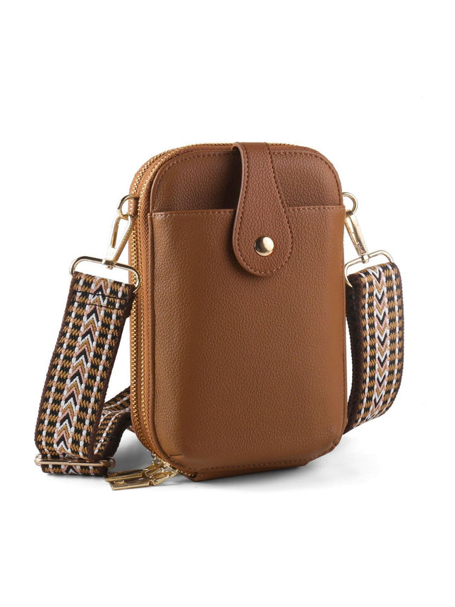 Cross-border New Multi-layer Mobile Phone Bag Card Bag Ethnic Style Characteristic Ribbon PU Small Bag Casual All-match Crossbody Bag for Women