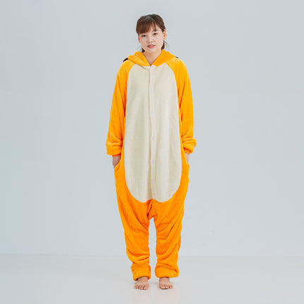 Factory mixed wholesale flannel animal one-piece pajamas cartoon men and women adult couples home clothes lion toilet version