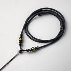 Obsidian Six Words Mantra-Black Rope-Adjustable
