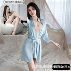 Lake blue suit + white edge stockings / M( 35-47.5kg )