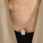 P773-steel color single layer necklace