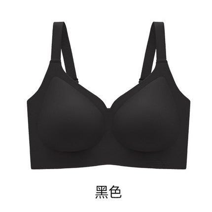 Seamless Comfortable Women's Soft Fixed Cup Strap Latex Push-Up Bra for Small Bust with Liquid Foundation Bra