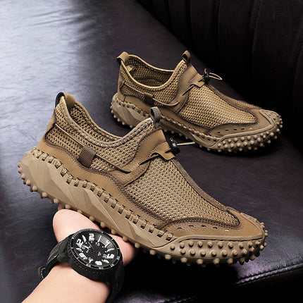 Cross-Border Hot-Selling Summer New Products Hand-Stitched Mesh Shoes Hollow Breathable Casual Men's Outdoor Hiking Shoes River Tracing Shoes