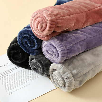 Extra thick 400g women's pajama pants winter coral fleece flannel home pants can be worn outside ankle-tied warm pants